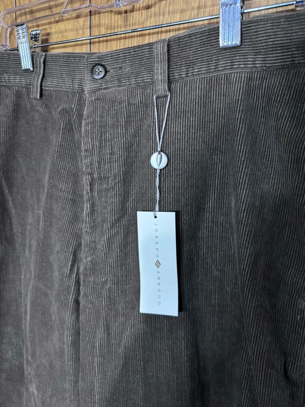 Men's Joseph Abboud Corduroy Dark Brown Classic Straight Fit Size‎ 34 x 30 NWT